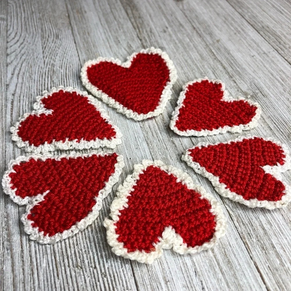 Hand Crocheted Heart Magnets